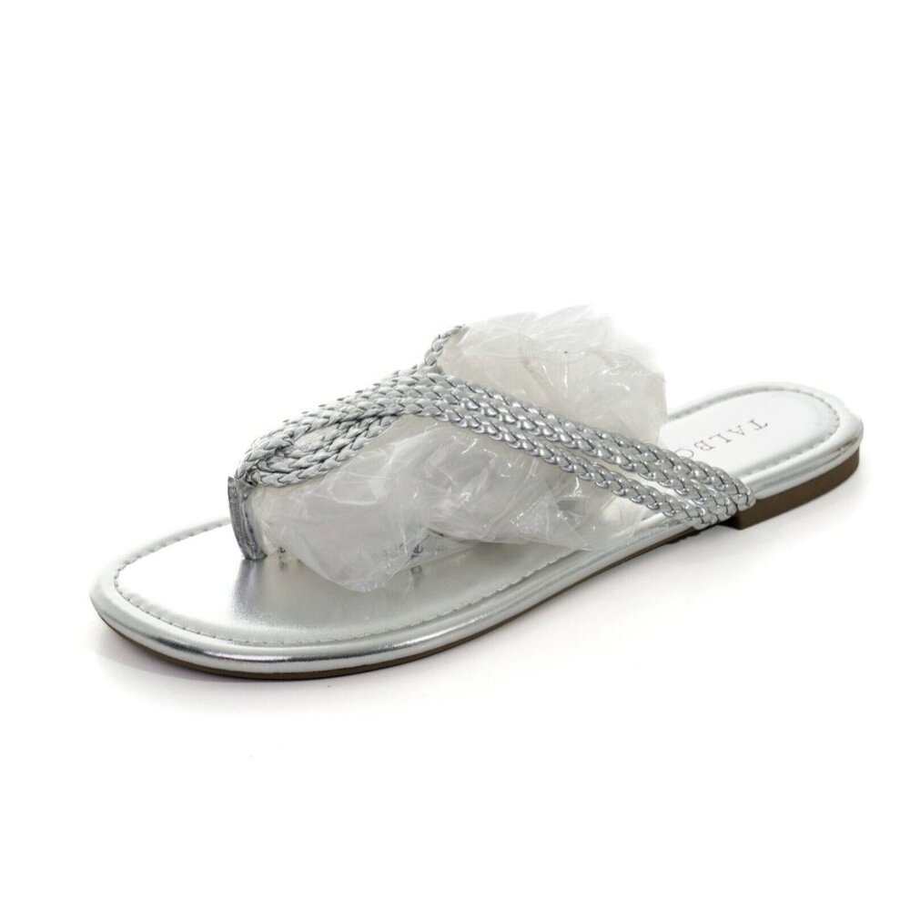 NWD Talbots Cece Braid Metallic Thong Sandals Women's Sz 7 Shoes